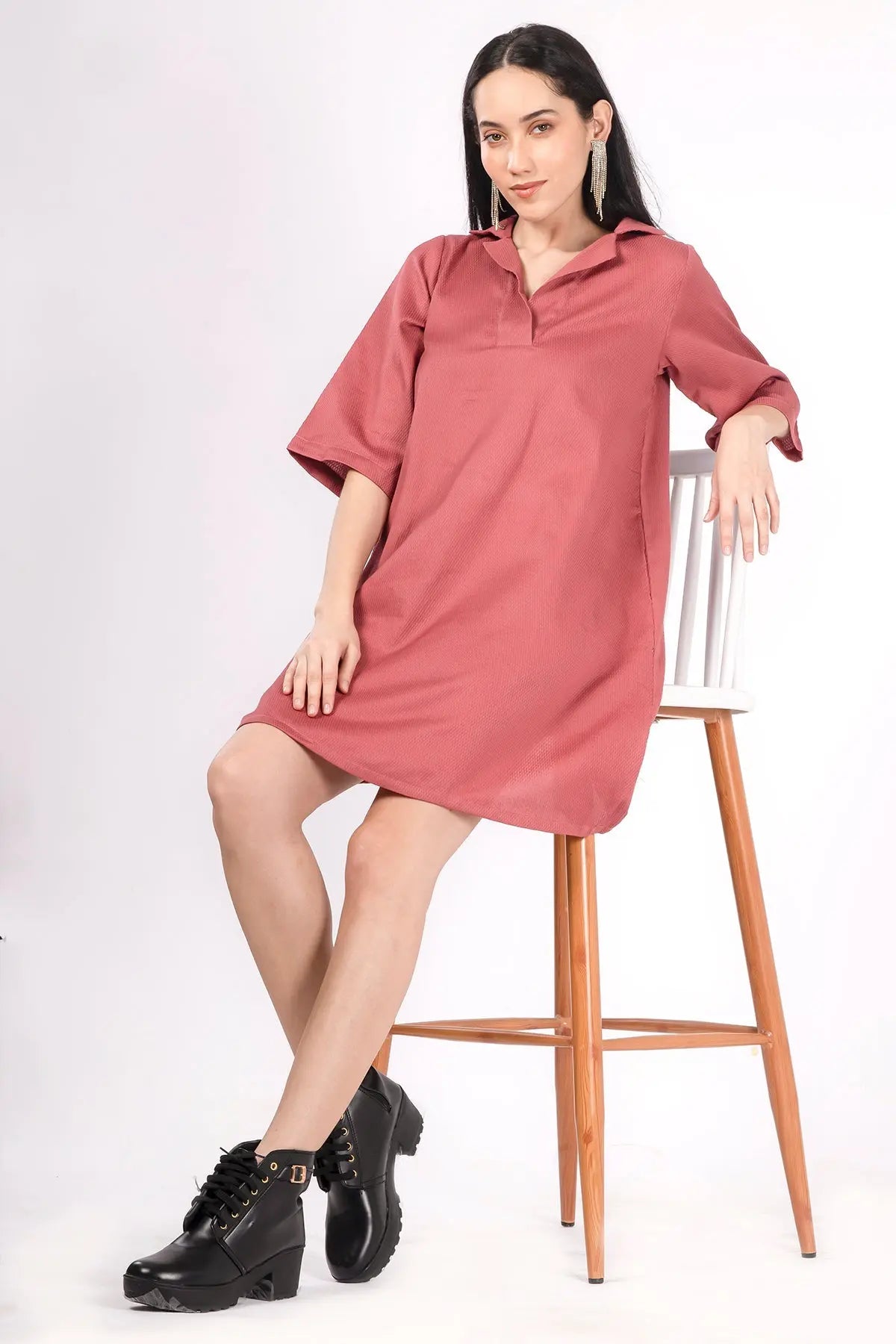 Shop Raspberry Red Honeycomb Dress by SNEHA B