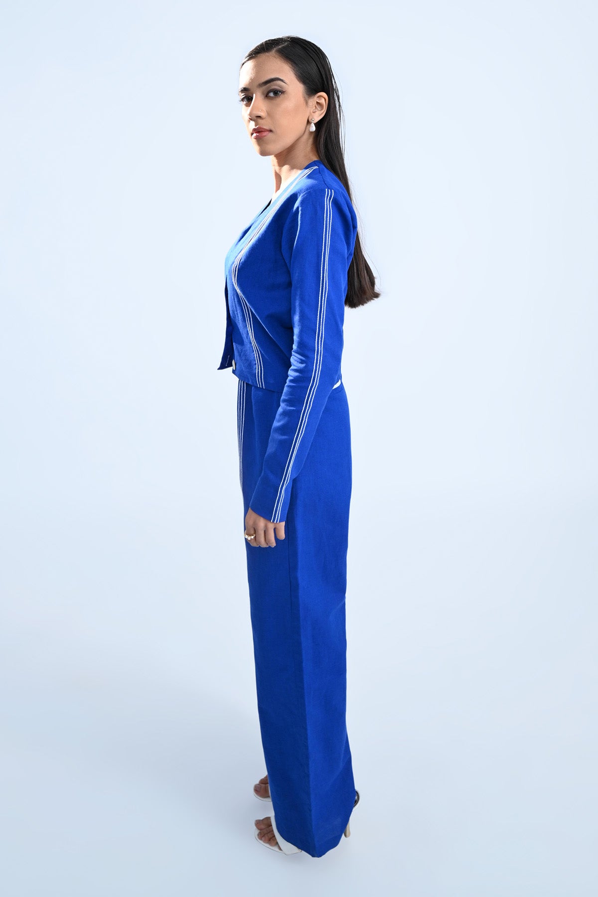 Royal Blue Embroidered Pants