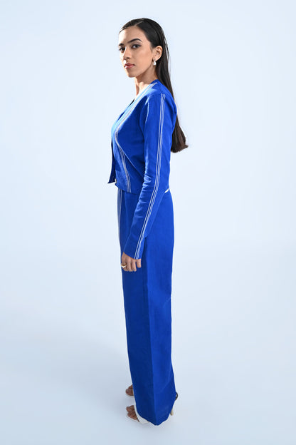 Royal Blue Embroidered Pants