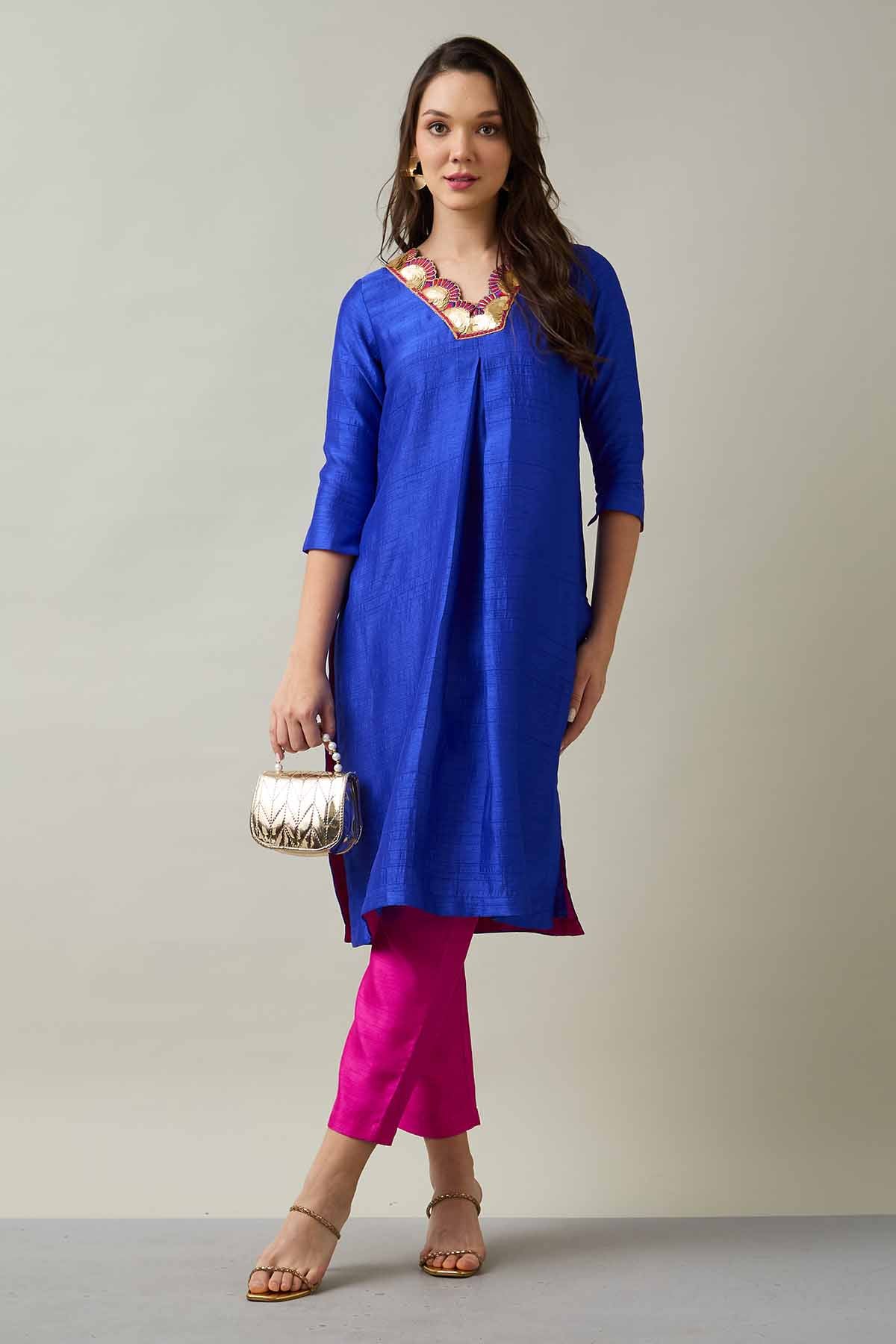 Royal Blue Silk Kurta & Pants