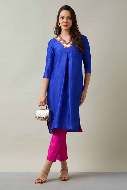 Royal Blue Silk Kurta & Pants