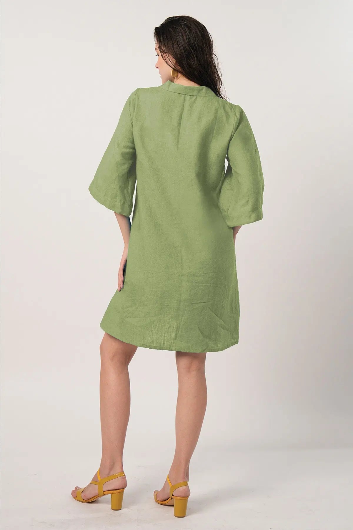 Sage Green Button Shirt Dress SNEHA B