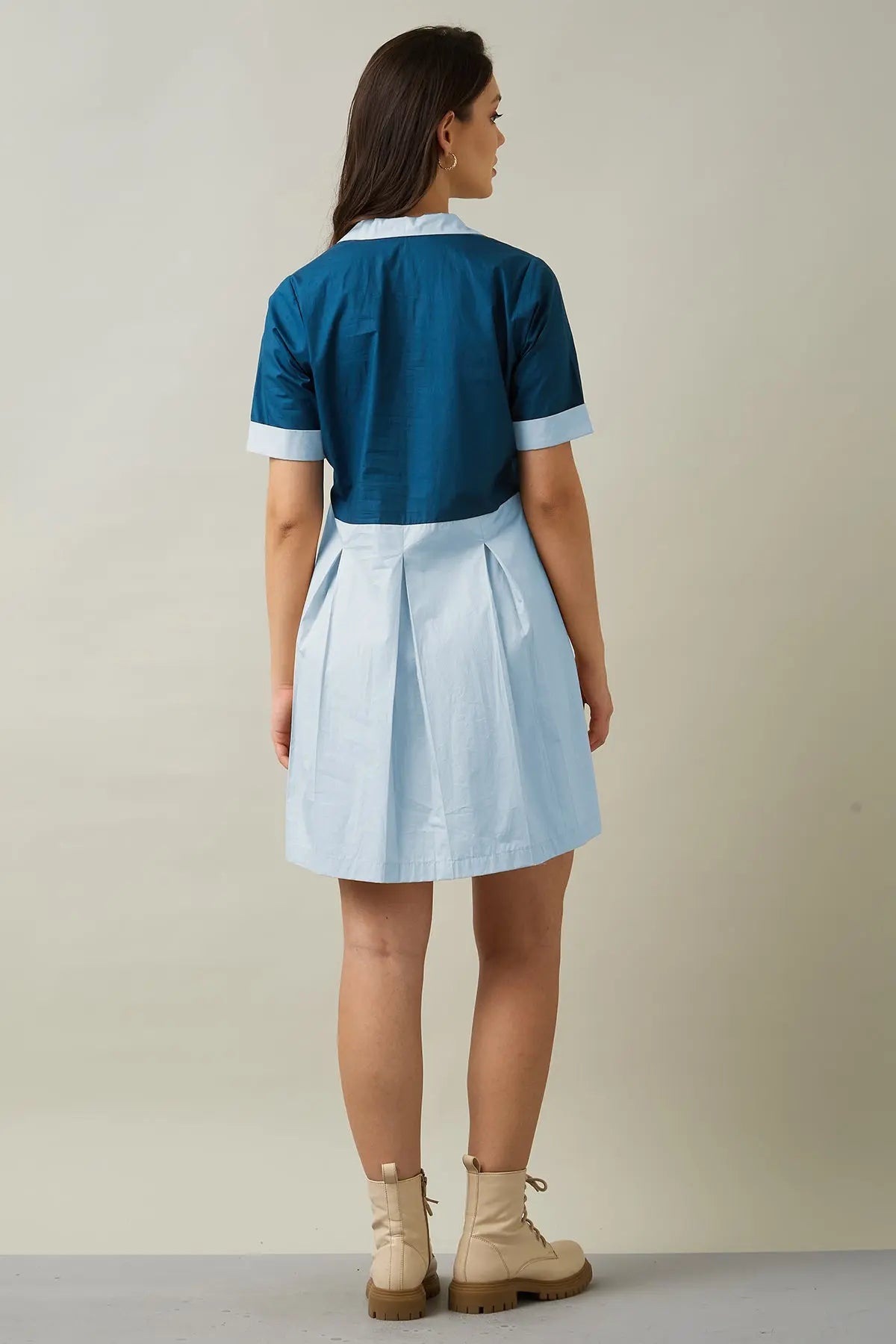 Teal & Blue Colourblock Dress SNEHA B