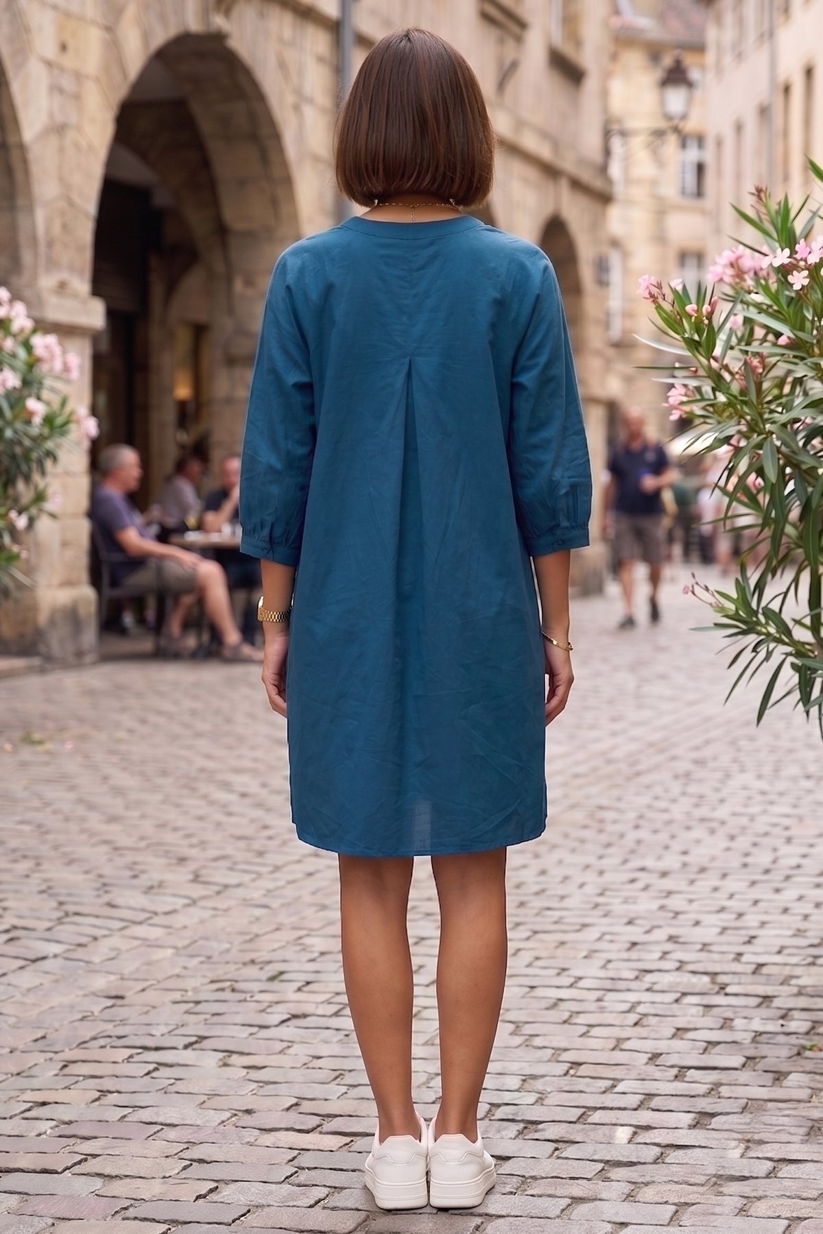 Teal Relaxed Shirt Style Dress