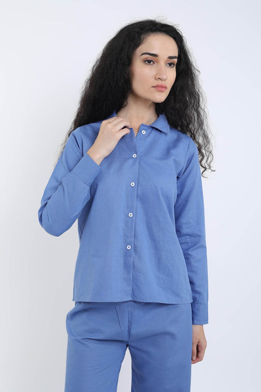 Veri Peri Cotton Linen Collar Shirt