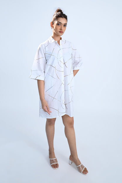 White Collared Shirt Dress