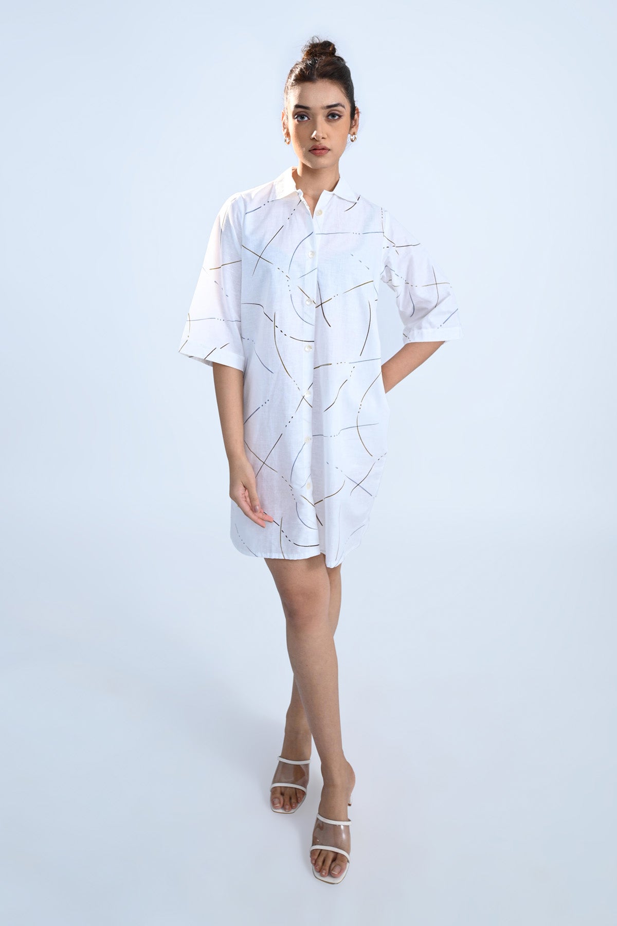 White Collared Shirt Dress
