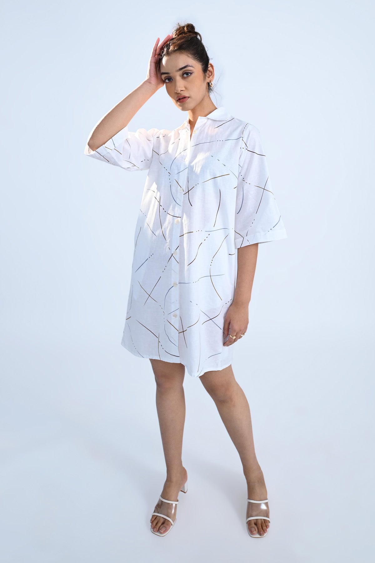 White Collared Shirt Dress