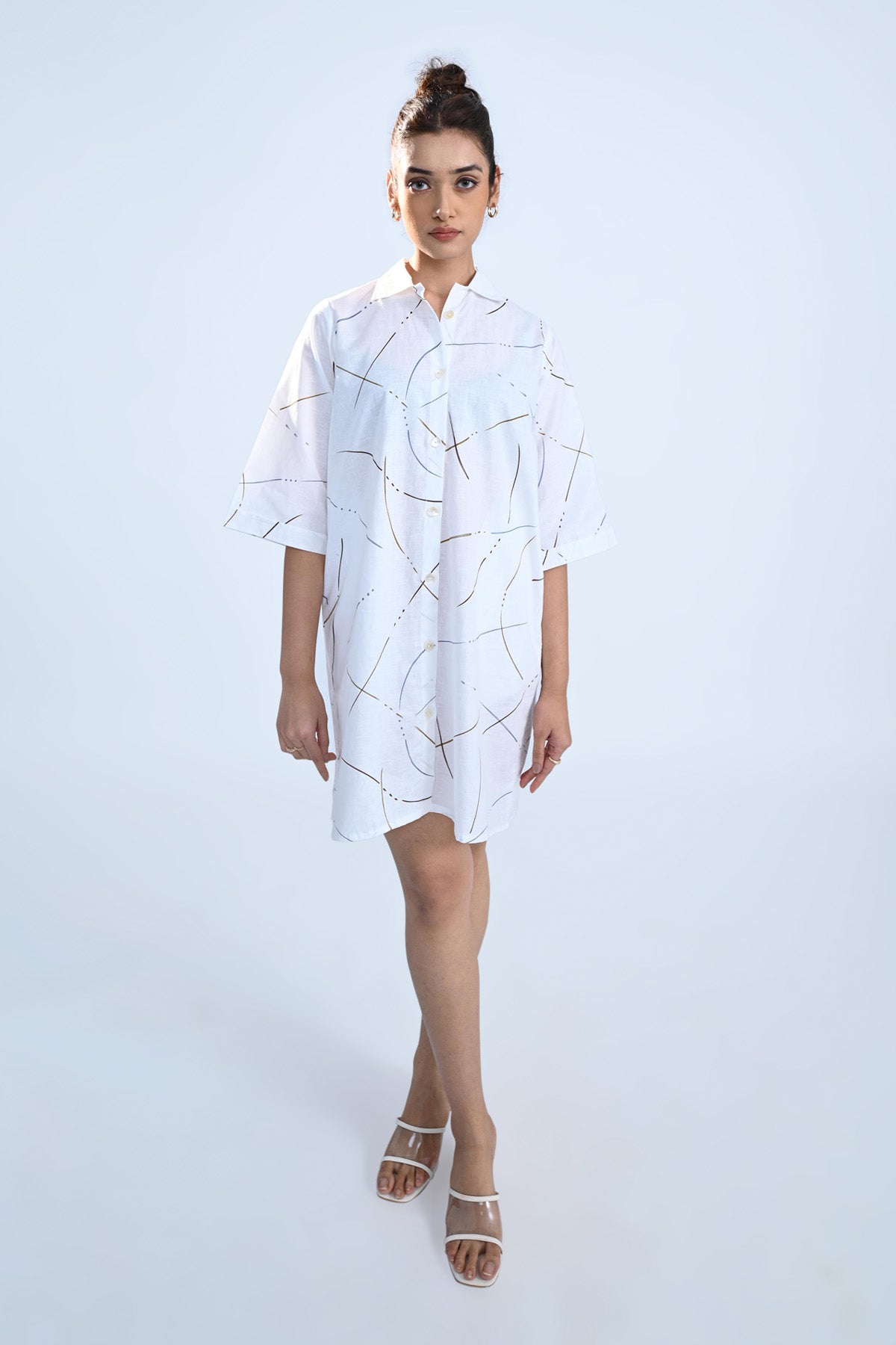 White Collared Shirt Dress