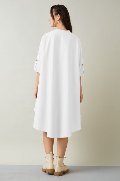 White Cotton Oversized Dress