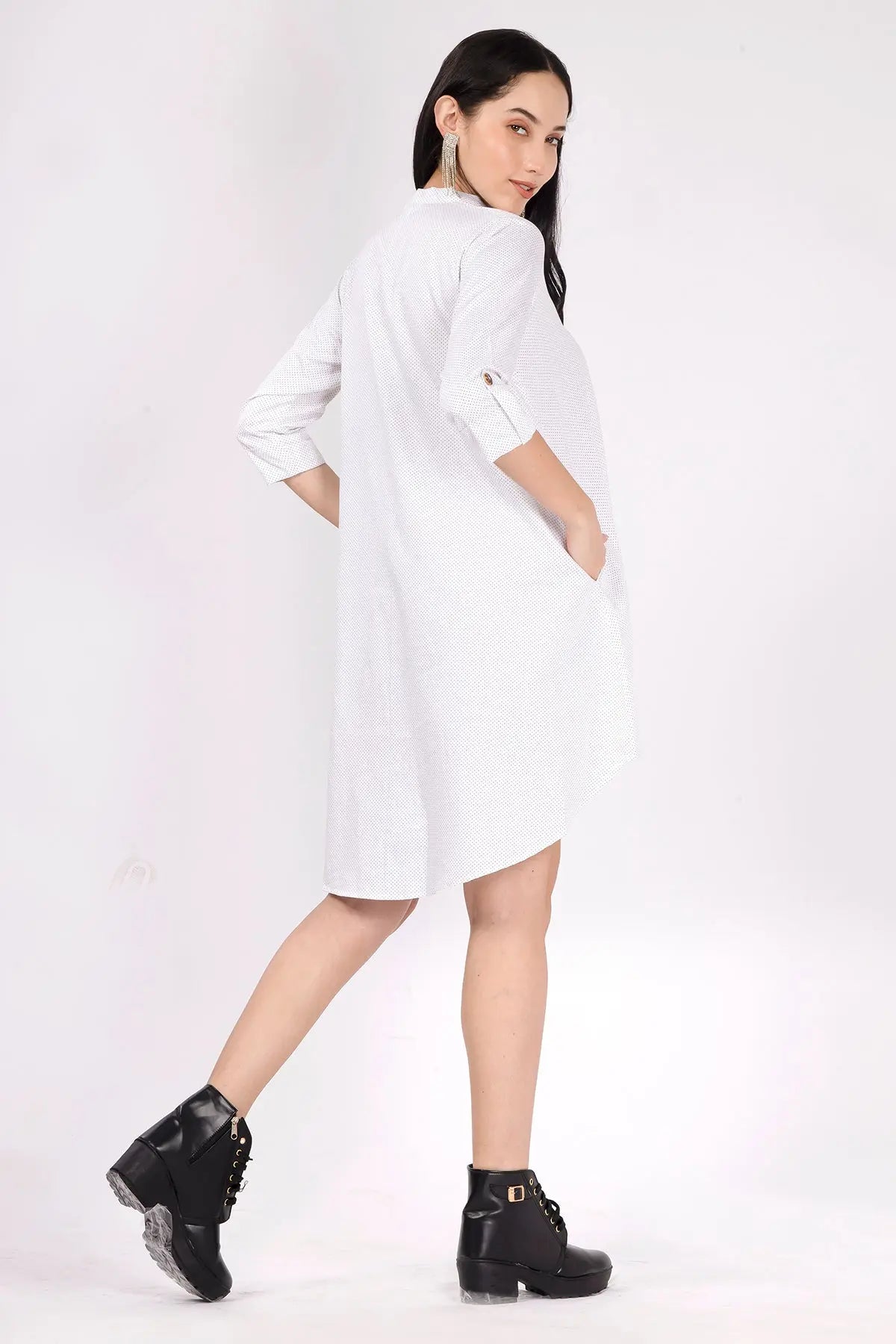 White Polka Dot Oversize Dress SNEHA B