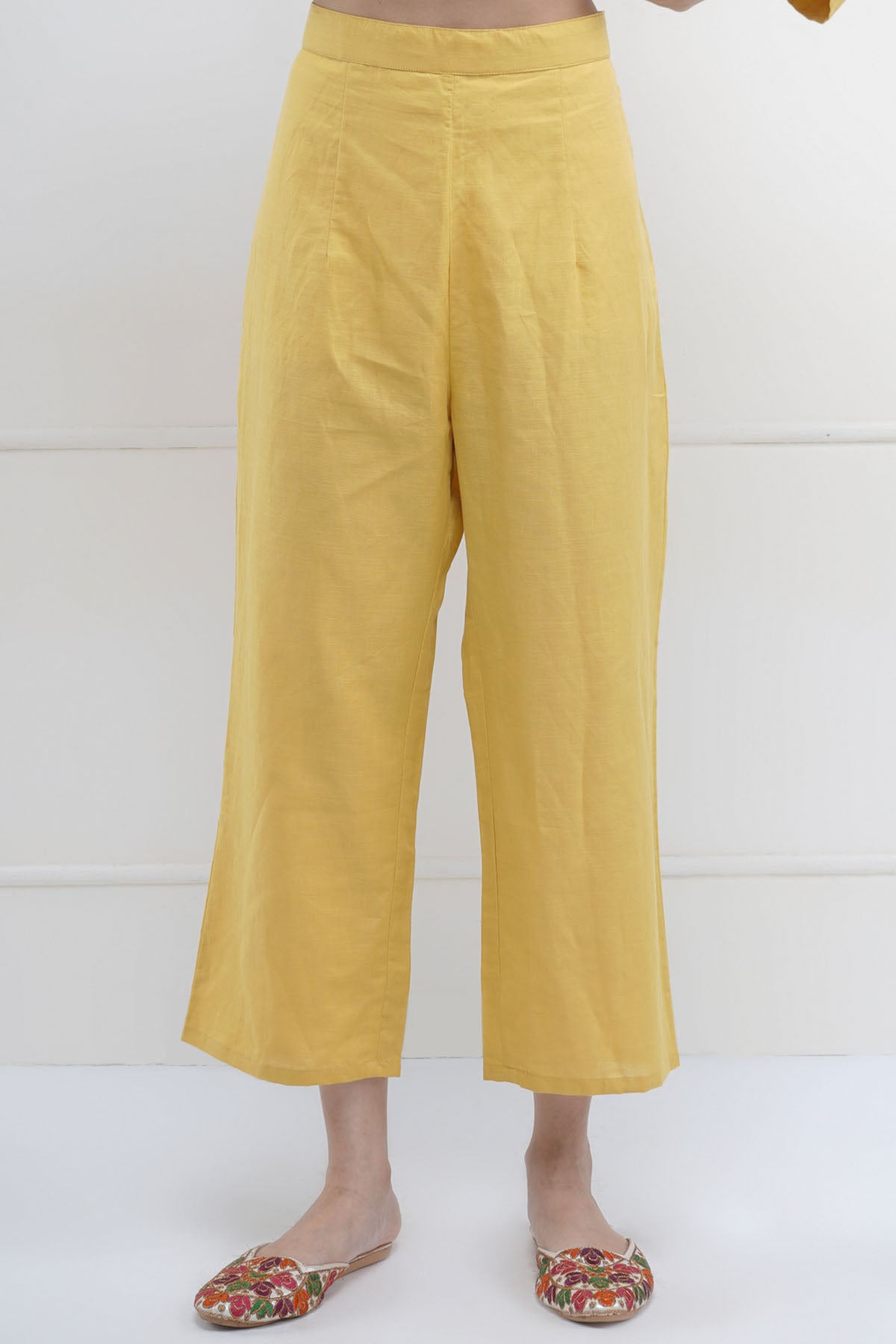 Yellow Embroidered Kurta & Pant