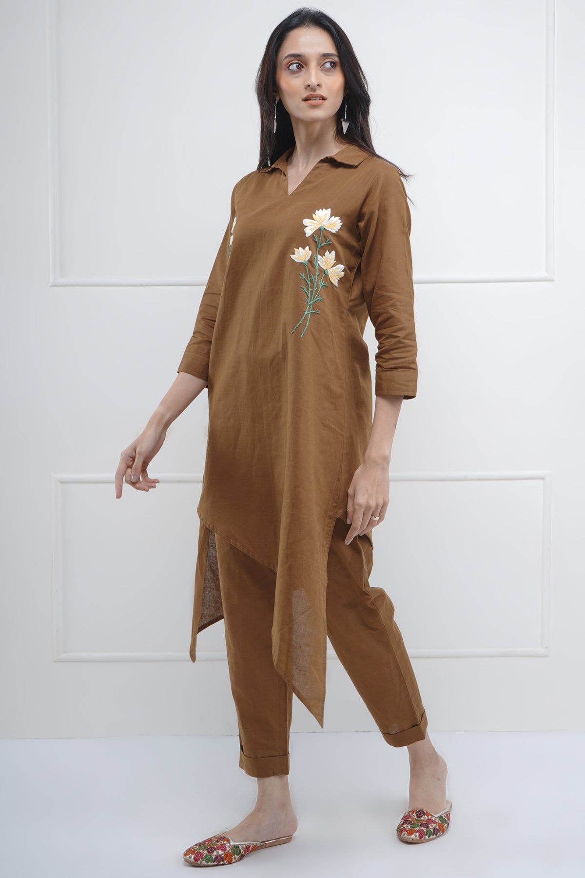 Asymmetric Hand Embroidered Tunic & Pants