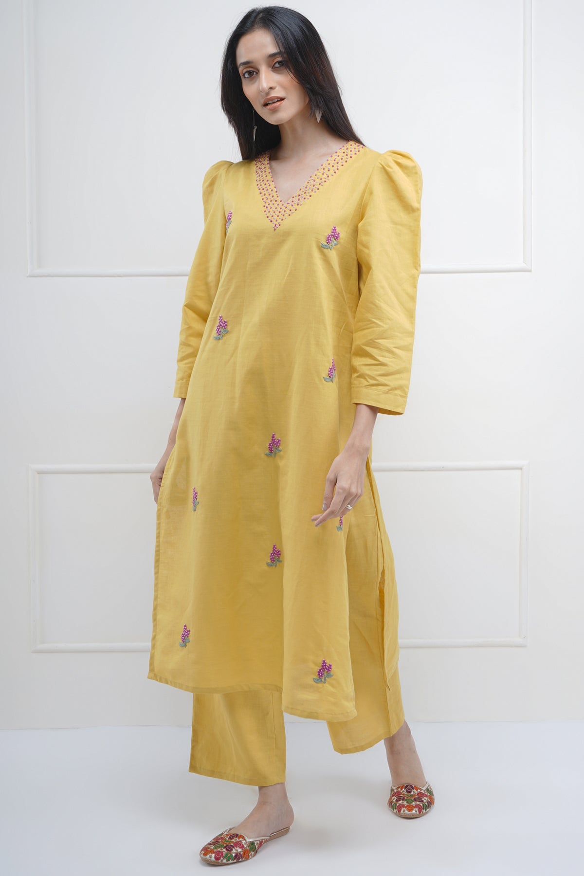 French Knot Hand Embroidered Kurta Set