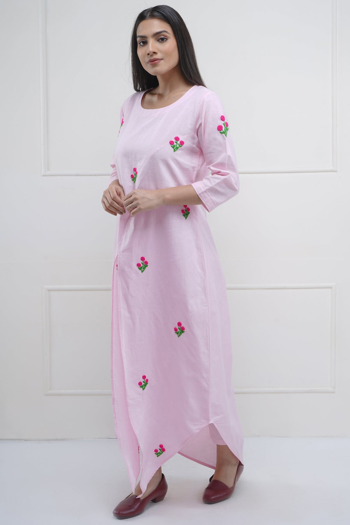 Rose Hand Embroidered Tunic Set