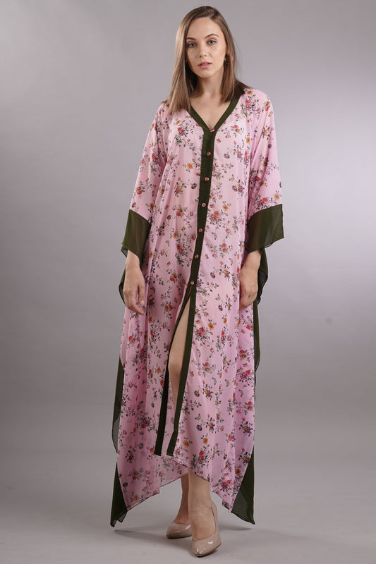 Floral Colour Block Kaftan