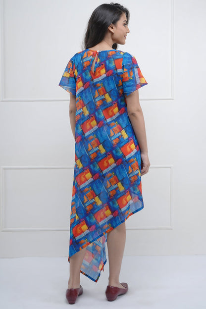 Front Tucked Asymmetric Dress