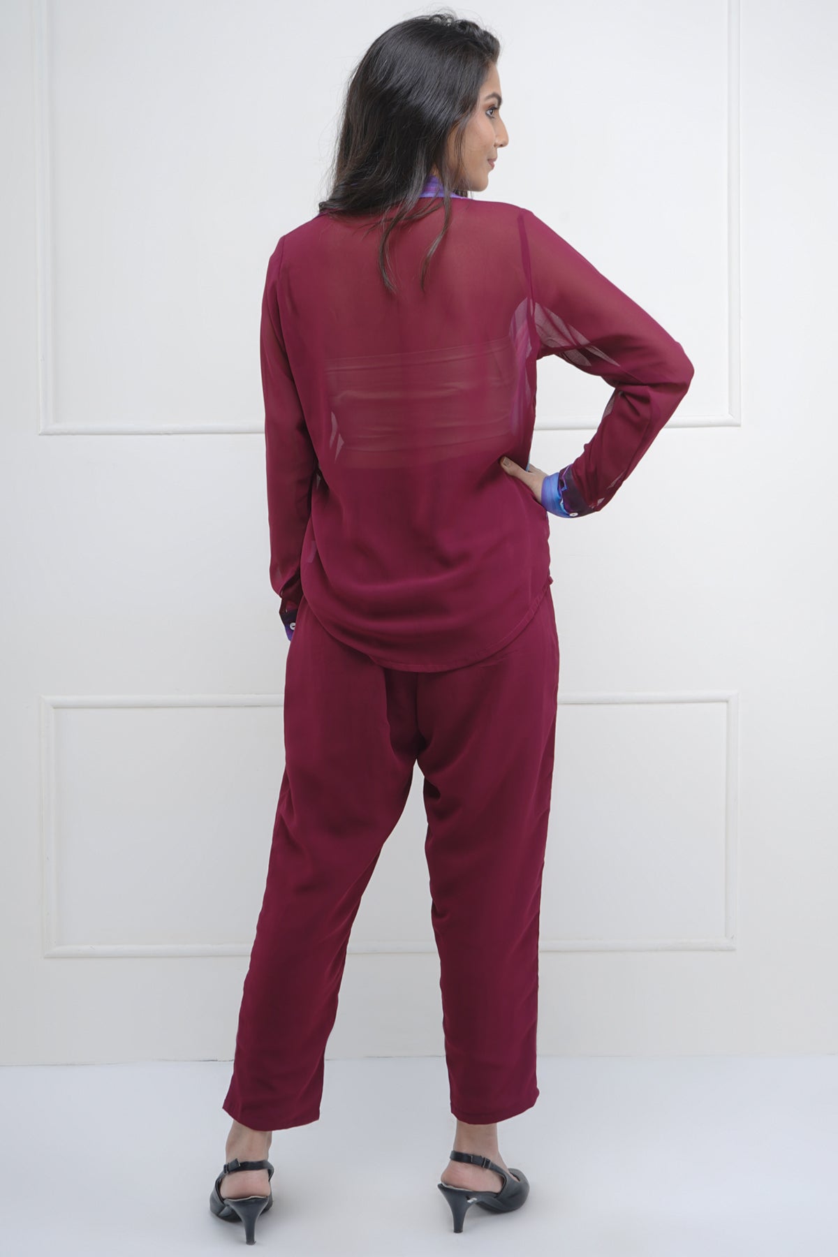 Half n Half Print Collar Shirt