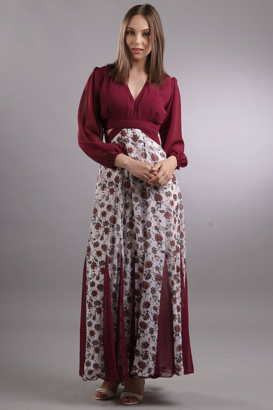 Waist Cutout Flared Dress